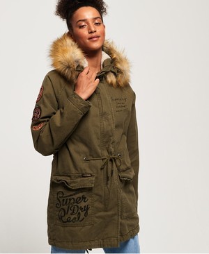 Superdry Rookie Heavy Weather Tiger Parka Női Kabát Khaki | XRHPN9021